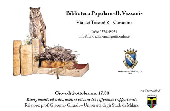 Gli appuntamenti di ottobre della Biblioteca Popolare ‘B. Vezzani’
